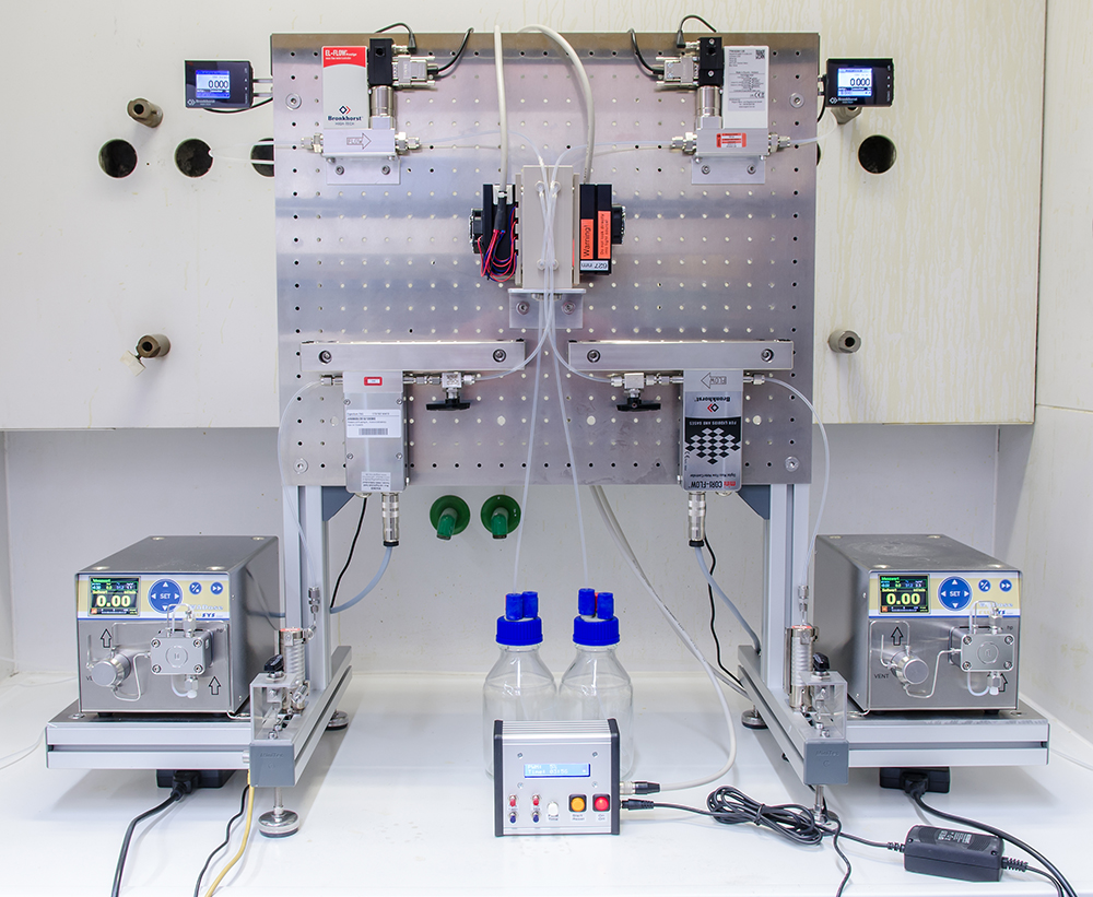 FFMR zur beidseitigen Bestrahlung eines Diamantkatalysators auf der Reaktionsplatte (CarbonCat Projekt)
