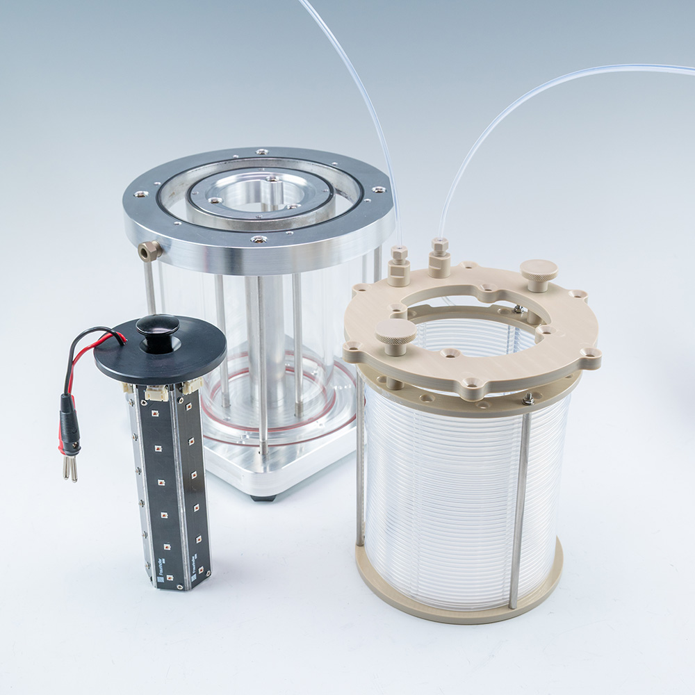 1/8” Capillary photoreactor with removed LED array and capillary tray